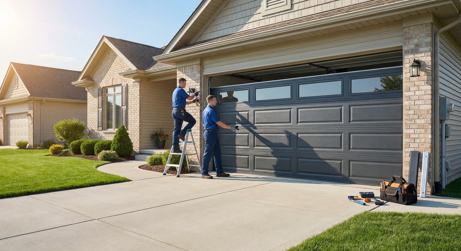 New garage door installation by Atlas Garage Door Experts in Alpharetta, GA